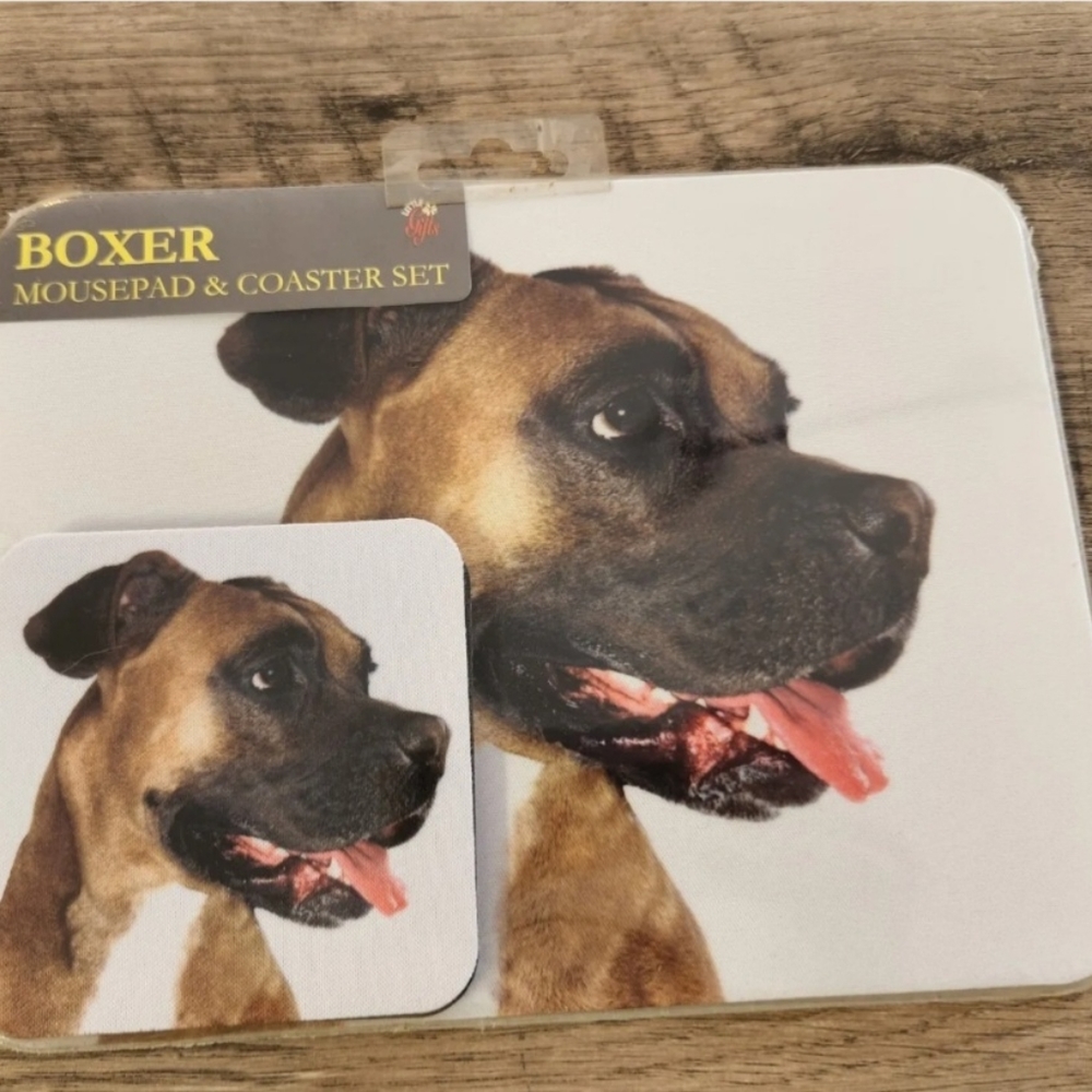 NWT Boxer mouse pad and 2 Coasters Set - Picture 2 of 2